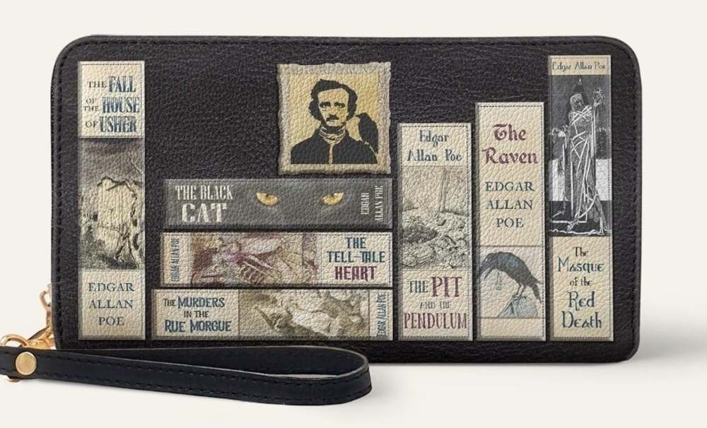 "Poe's Library" Ashen Black Wall Goth Halloween Horror Literature New Literature